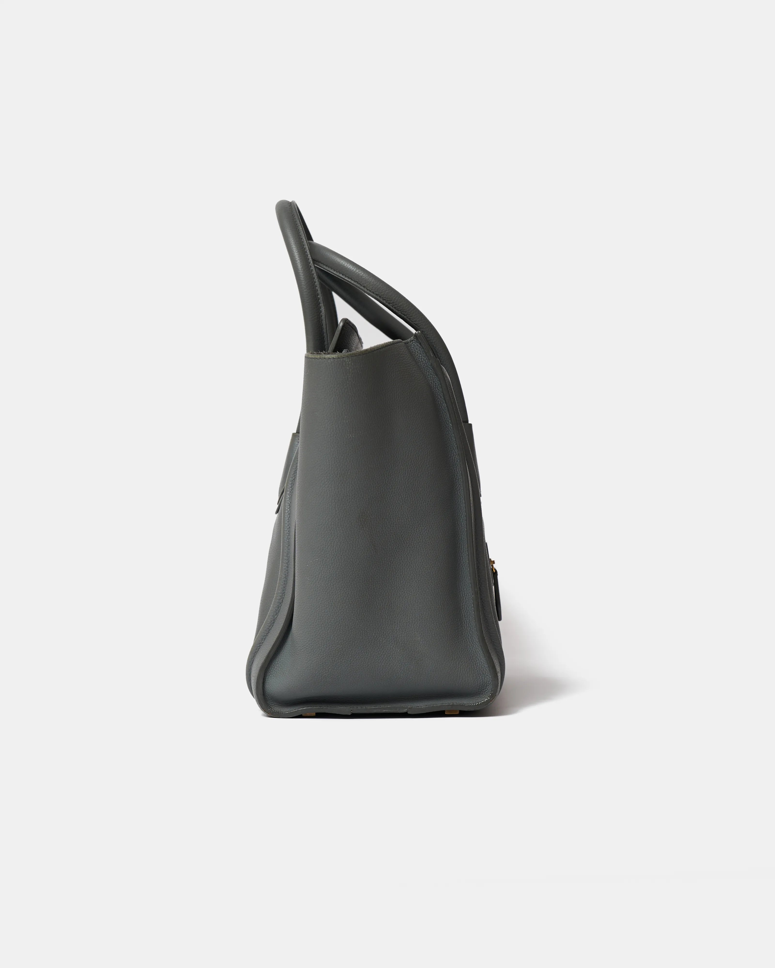 Celine Luggage Handbag in Grey color and Drummed (Grained) Calfskin Leather