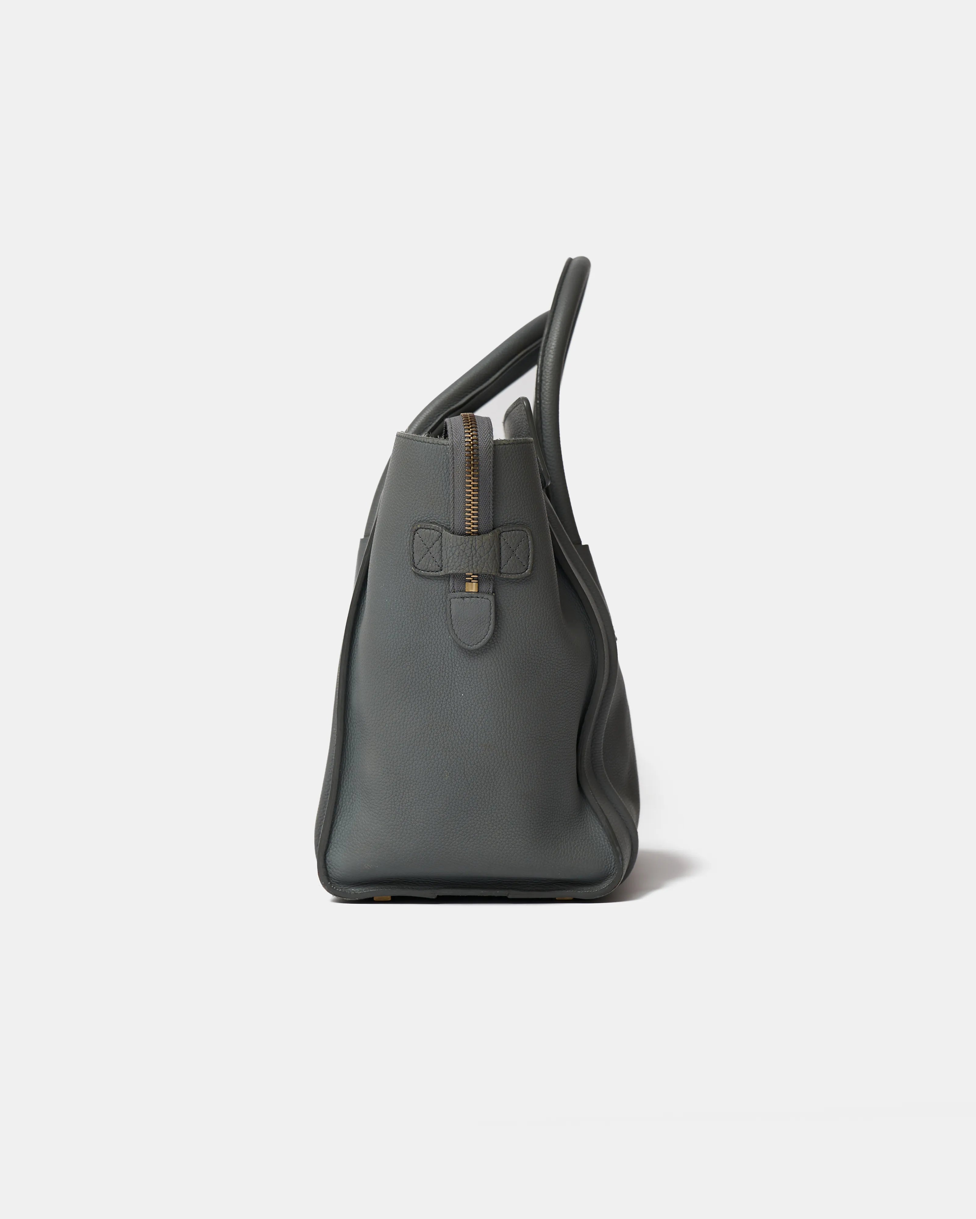 Celine Luggage Handbag in Grey color and Drummed (Grained) Calfskin Leather