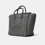 Celine Luggage Handbag in Grey color and Drummed (Grained) Calfskin Leather