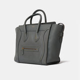 Celine Luggage Handbag in Grey color and Drummed (Grained) Calfskin Leather