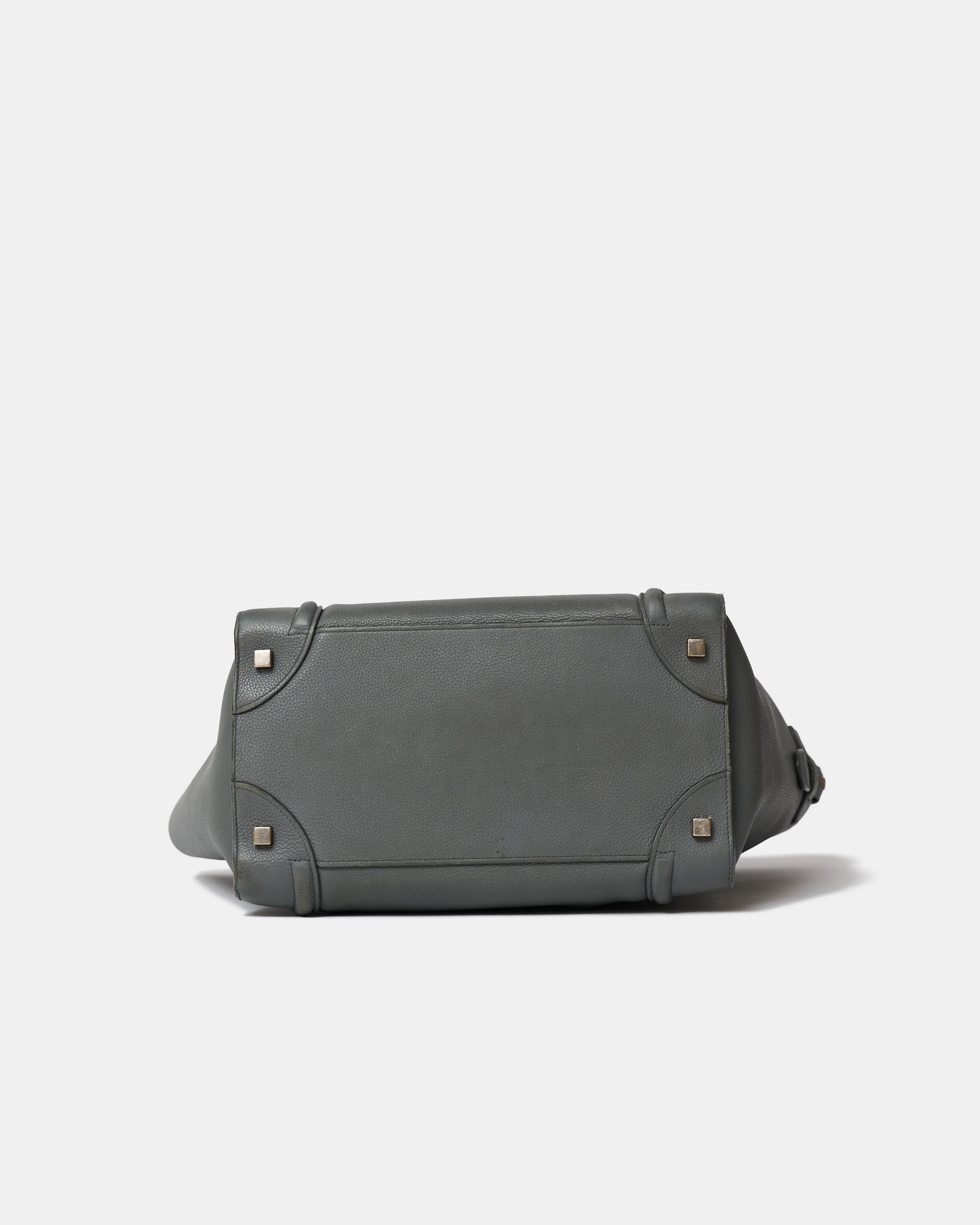 Celine Luggage Handbag in Grey color and Drummed (Grained) Calfskin Leather