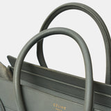 Celine Luggage Handbag in Grey color and Drummed (Grained) Calfskin Leather