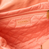 Chanel 22 Handbag in light orange color and Shiny Calfskin leather in GHW 