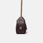 Chanel 25 shoulder bag in brown color and grained calfskin material in GHW 