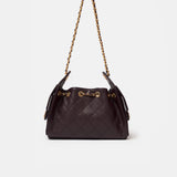 Chanel 25 shoulder bag in brown color and grained calfskin material in GHW 
