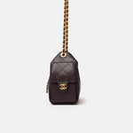 Chanel 25 shoulder bag in brown color and grained calfskin material in GHW 
