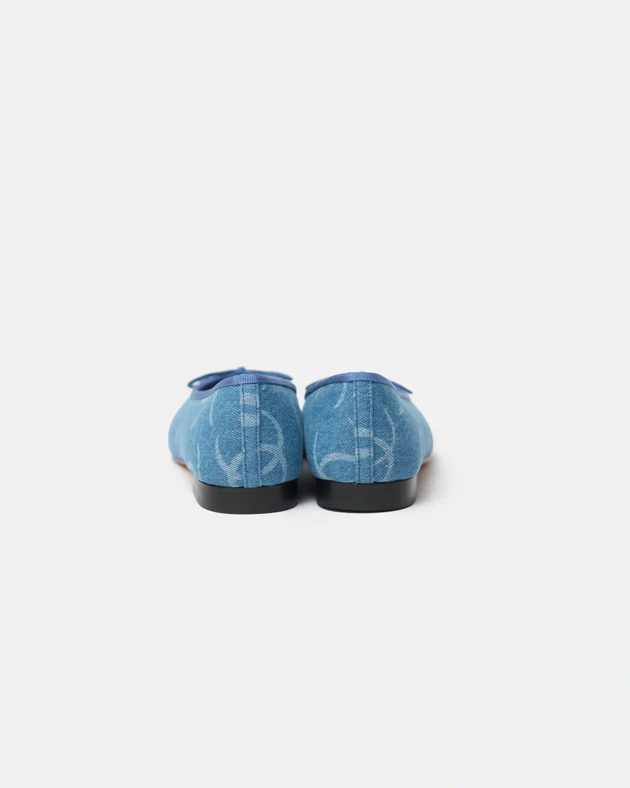 Chanel ballet flats in blue color and Printed Denim Material