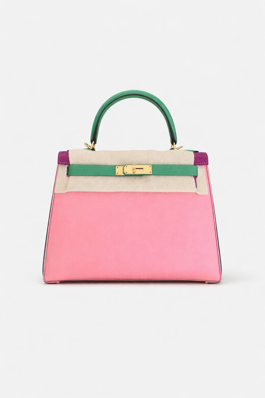 Hermès Kelly 28 Sellier Rose Confetti/Bamboo/Anemone Epsom GHW