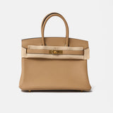 Hermès Birkin 30 handbag in chai color and Togo leather in GHW