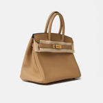 Hermès Birkin 30 handbag in chai color and Togo leather in GHW