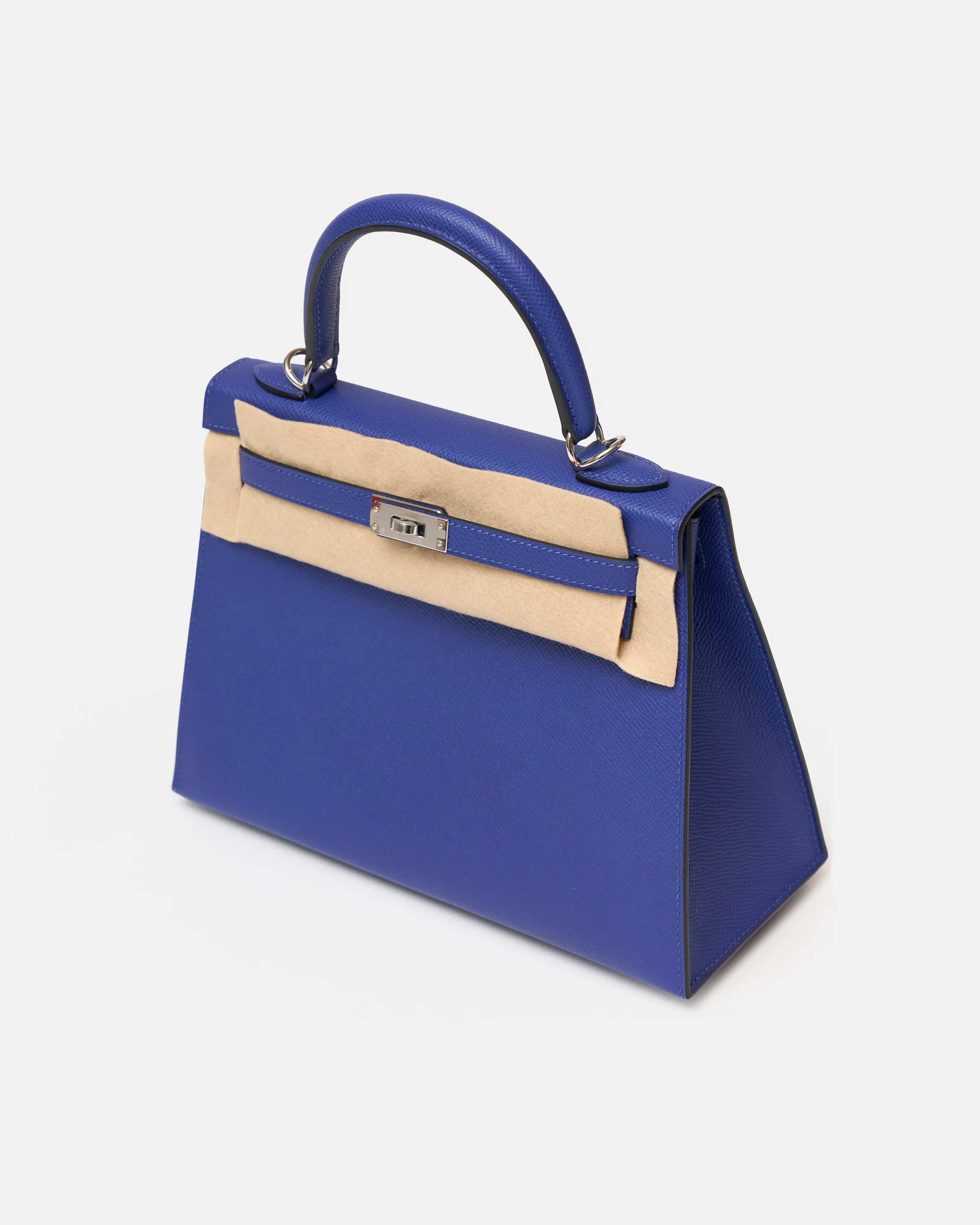 Hermès Kelly Sellier 25 handbag in bleu encre color and Epsom leather in PHW