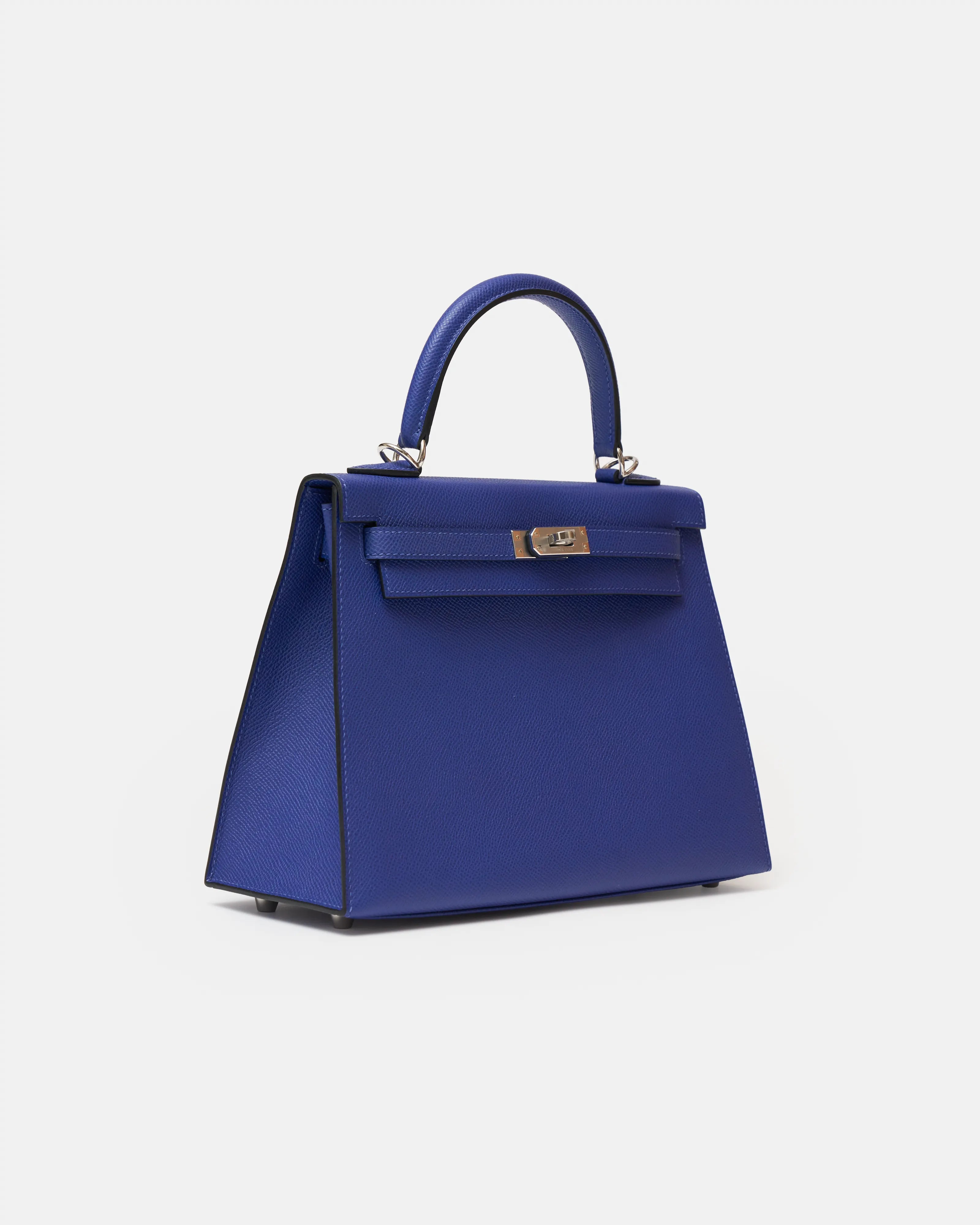 Hermès Kelly Sellier 25 handbag in bleu encre color and Epsom leather in PHW