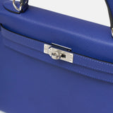Hermès Kelly Sellier 25 handbag in bleu encre color and Epsom leather in PHW