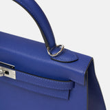 Hermès Kelly Sellier 25 handbag in bleu encre color and Epsom leather in PHW