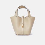 Hermès Mini Picotin 18 bucket bag in Trench color and Clemence leather in GHW