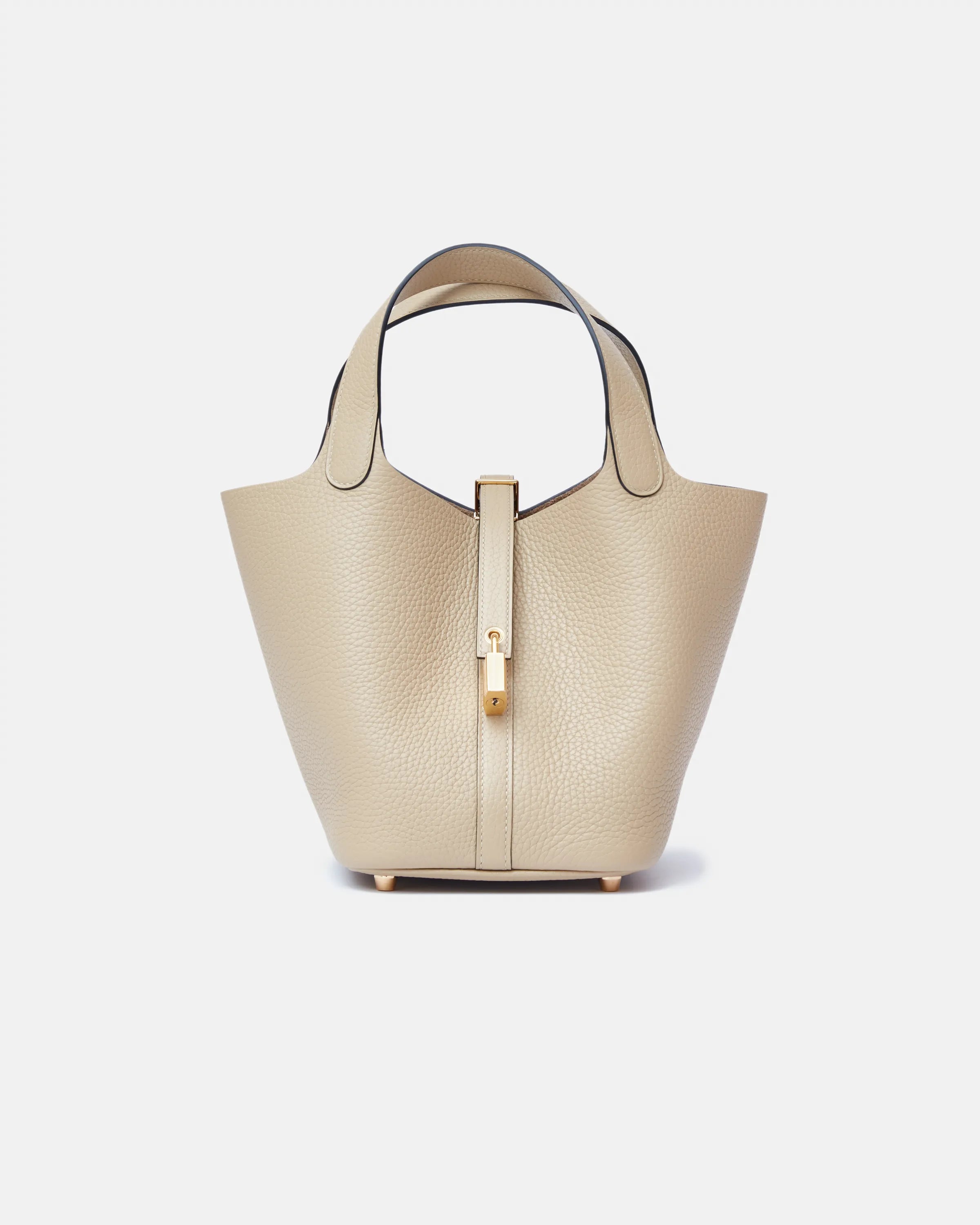 Hermès Mini Picotin 18 bucket bag in Trench color and Clemence leather in GHW