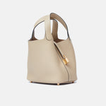 Hermès Mini Picotin 18 bucket bag in Trench color and Clemence leather in GHW