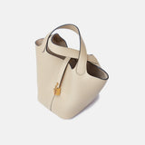 Hermès Mini Picotin 18 bucket bag in Trench color and Clemence leather in GHW