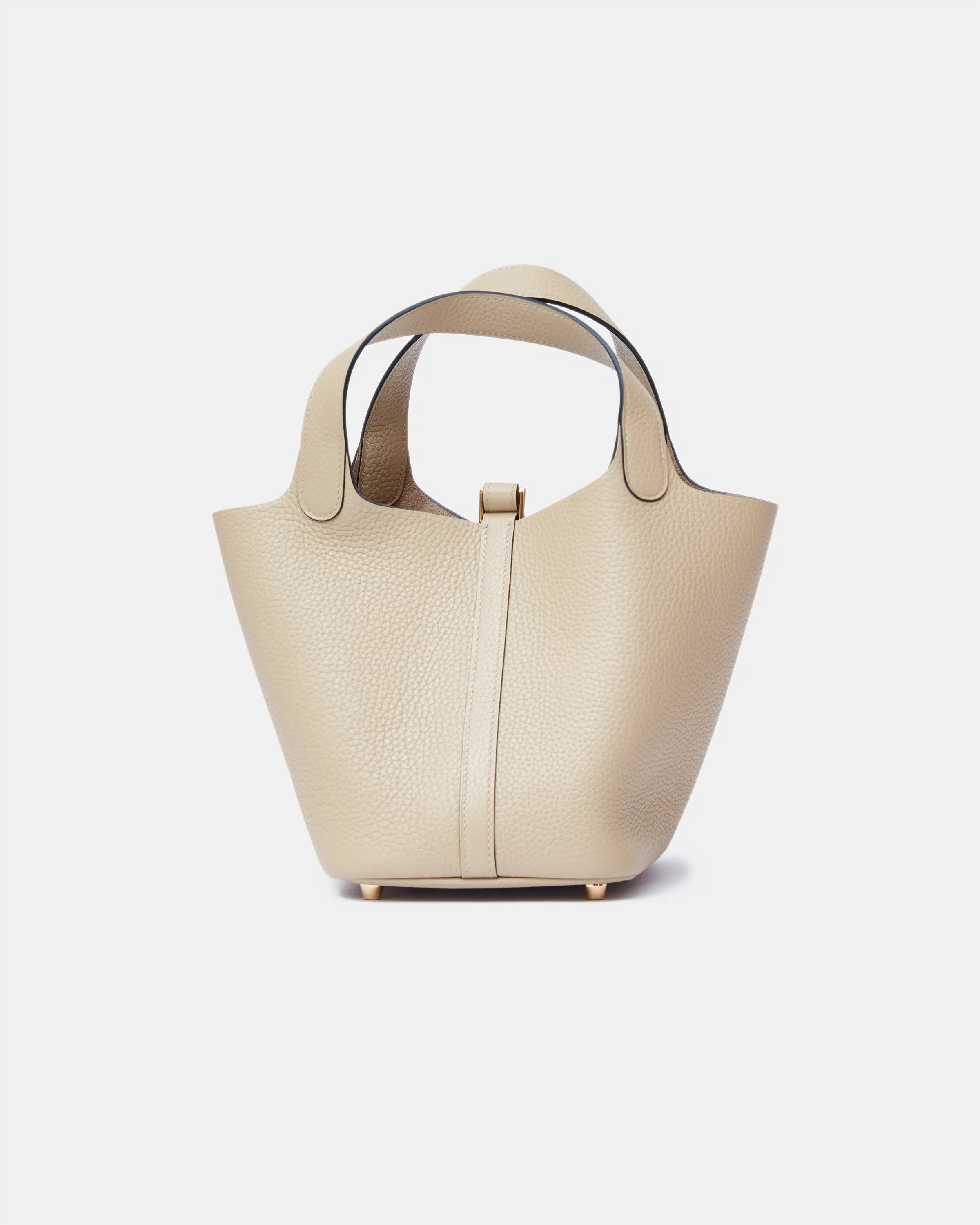 Hermès Mini Picotin 18 bucket bag in Trench color and Clemence leather in GHW