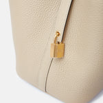 Hermès Mini Picotin 18 bucket bag in Trench color and Clemence leather in GHW