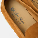 Loro Piana Summer Charms Walk loafers in Brown color and Suede leather in GHW 