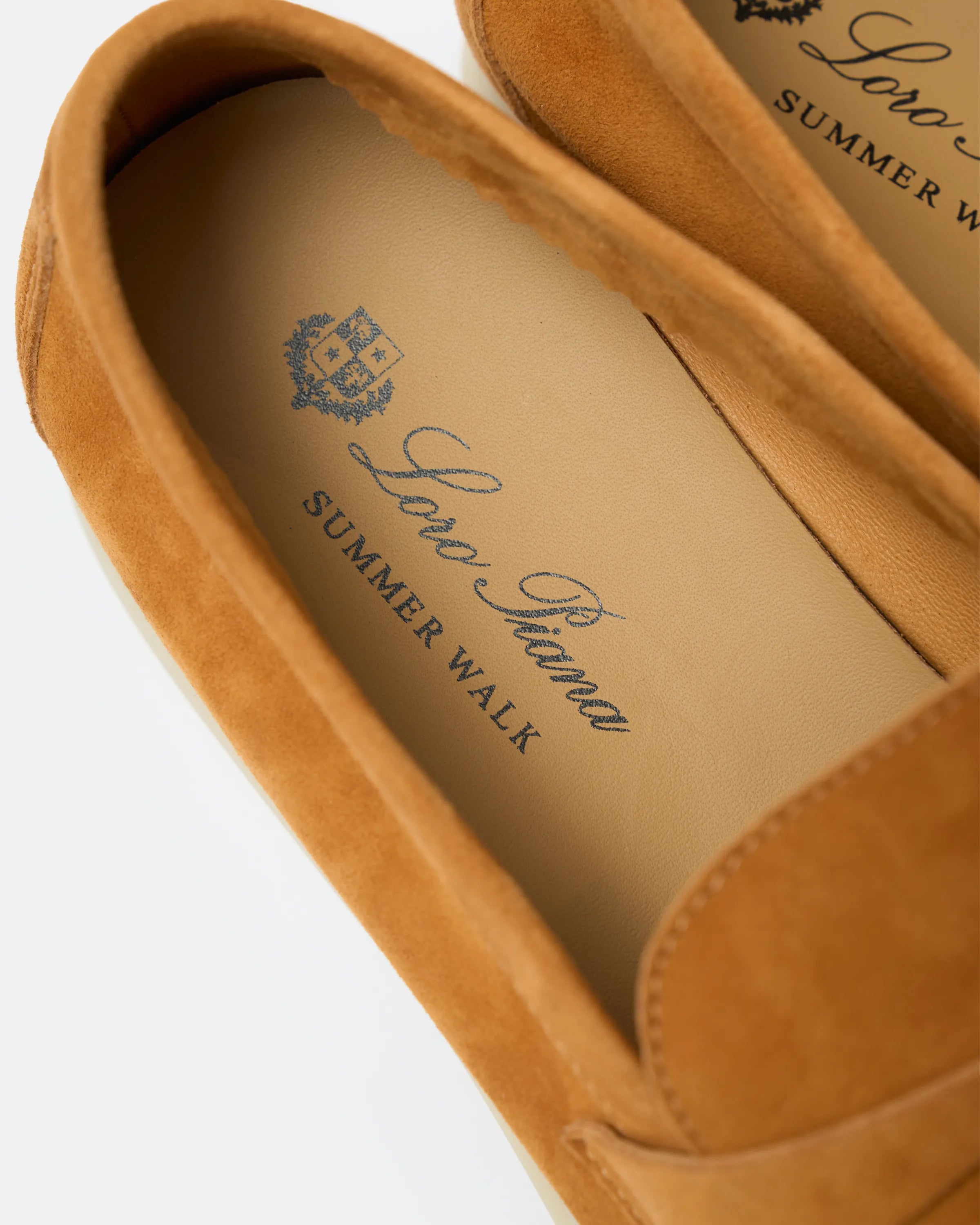 Loro Piana Summer Charms Walk loafers in Brown color and Suede leather in GHW 
