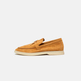 Loro Piana Summer Charms Walk loafers in Brown color and Suede leather in GHW 