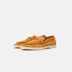 Loro Piana Summer Charms Walk loafers in Brown color and Suede leather in GHW 