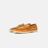Loro Piana Summer Charms Walk loafers in Brown color and Suede leather in GHW 
