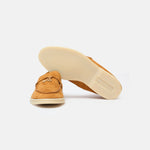 Loro Piana Summer Charms Walk loafers in Brown color and Suede leather in GHW 