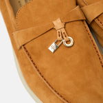 Loro Piana Summer Charms Walk loafers in Brown color and Suede leather in GHW 