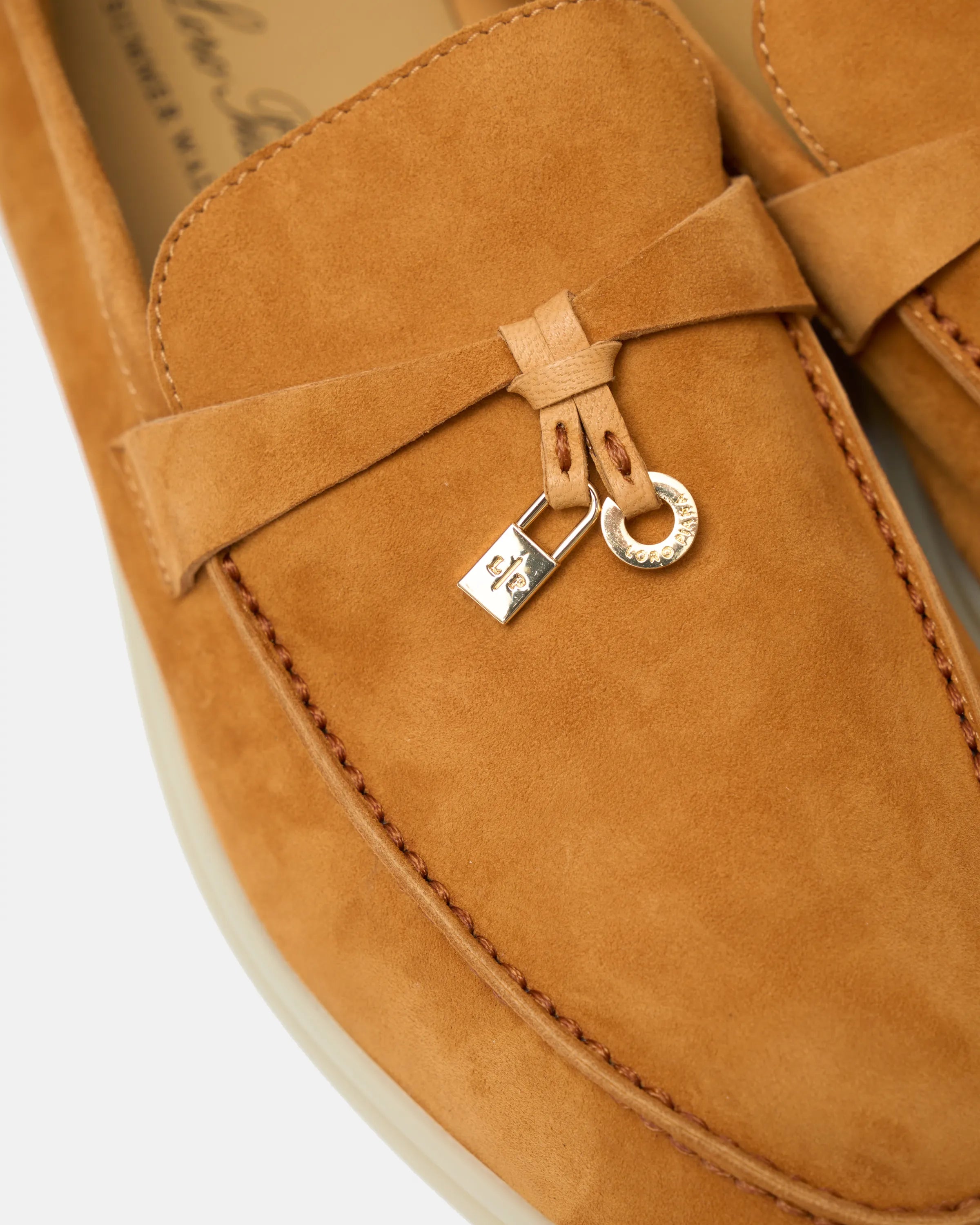 Loro Piana Summer Charms Walk loafers in Brown color and Suede leather in GHW 