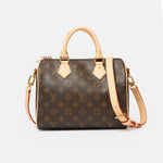 Louis vuitton speedy 25 satchel bag in brown color and monogram coated canvas in GHW 