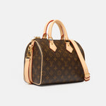 Louis vuitton speedy 25 satchel bag in brown color and monogram coated canvas in GHW 