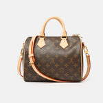 Louis vuitton speedy 25 satchel bag in brown color and monogram coated canvas in GHW 