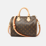 Louis vuitton speedy 25 satchel bag in brown color and monogram coated canvas in GHW 