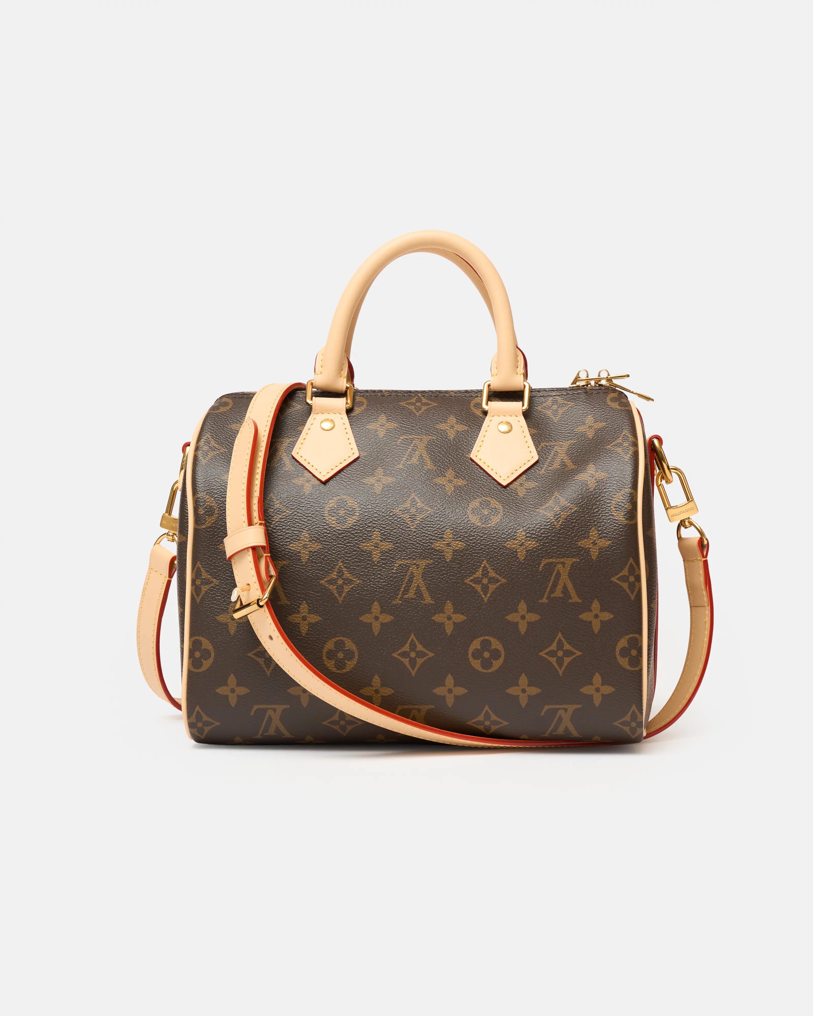 Louis vuitton speedy 25 satchel bag in brown color and monogram coated canvas in GHW 