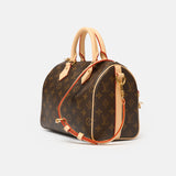 Louis vuitton speedy 25 satchel bag in brown color and monogram coated canvas in GHW 