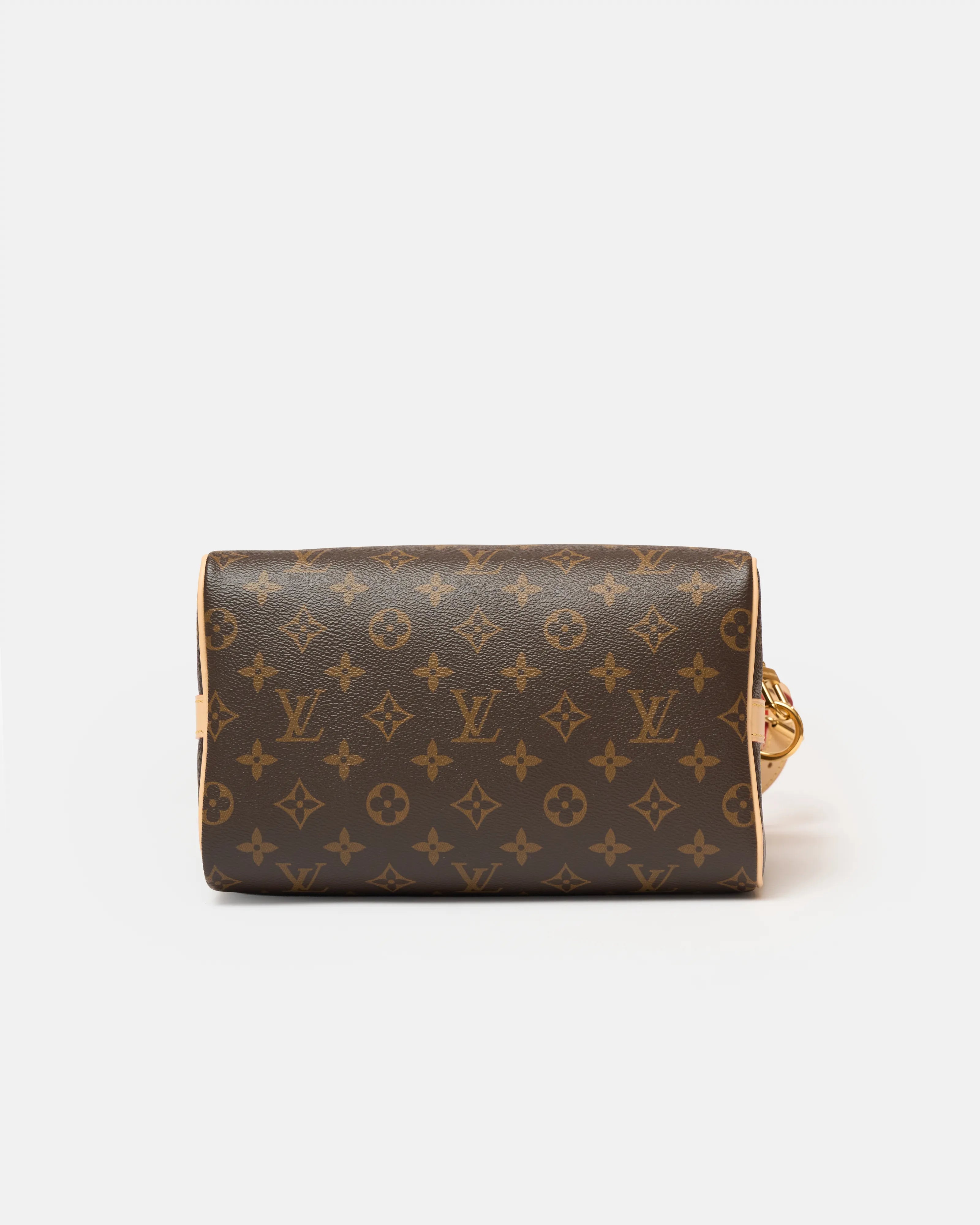 Louis vuitton speedy 25 satchel bag in brown color and monogram coated canvas in GHW 