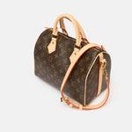 Louis vuitton speedy 25 satchel bag in brown color and monogram coated canvas in GHW 