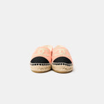Chanel Light Orange Cotton Tweed Fabric and Grosgrain Espadrilles
