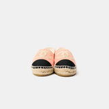 Chanel Light Orange Cotton Tweed Fabric and Grosgrain Espadrilles