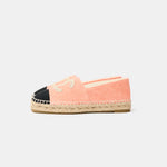 Chanel Light Orange Cotton Tweed Fabric and Grosgrain Espadrilles