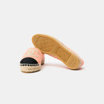 Chanel Light Orange Cotton Tweed Fabric and Grosgrain Espadrilles