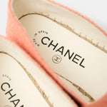 Chanel Light Orange Cotton Tweed Fabric and Grosgrain Espadrilles