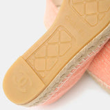 Chanel Light Orange Cotton Tweed Fabric and Grosgrain Espadrilles