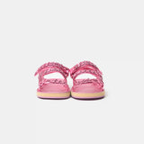 Chanel Pink Calfskin Chain Sandals