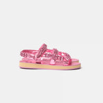 Chanel Pink Calfskin Chain Sandals
