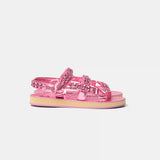 Chanel Pink Calfskin Chain Sandals