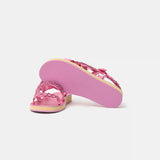 Chanel Pink Calfskin Chain Sandals